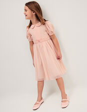 Romee Puff Sleeve Embroidered Party Dress, Pink (PALE PINK), large