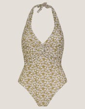 Alba Floral Print Swimsuit, Green (KHAKI), large
