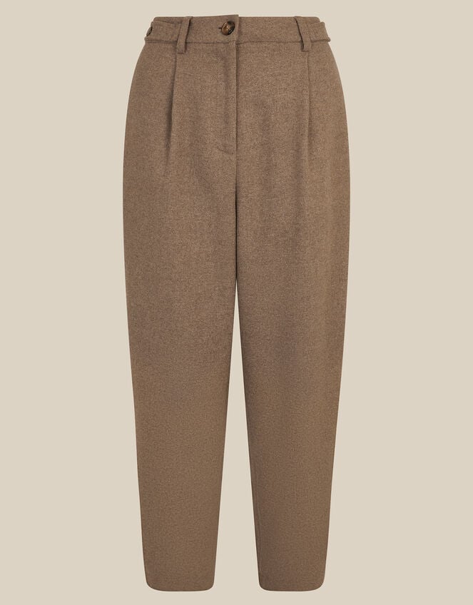 Orla High Waisted Barrel Leg Trousers, Mink (MINK), large
