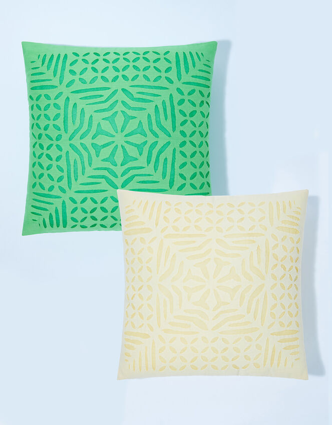 Geometric Embroidered Cushions Set of Two, , large