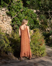 Lyrical Sisters Kaleidoscope Maxi Dress, Orange (RUST), large