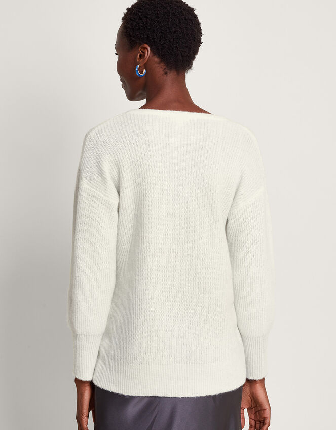 Pippa Wrap Jumper, Ivory (IVORY), large