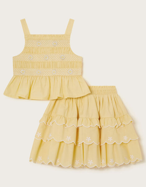 Daisy Top and Skirt Set, Yellow (YELLOW), large