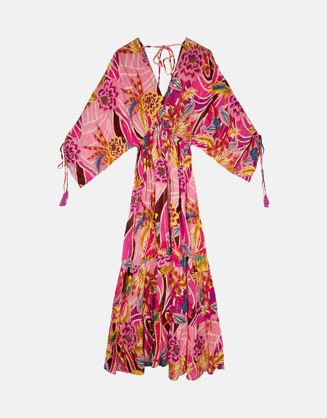 Piti Cuiti Floral Print Maxi Kaftan Dress, Pink (PINK), large