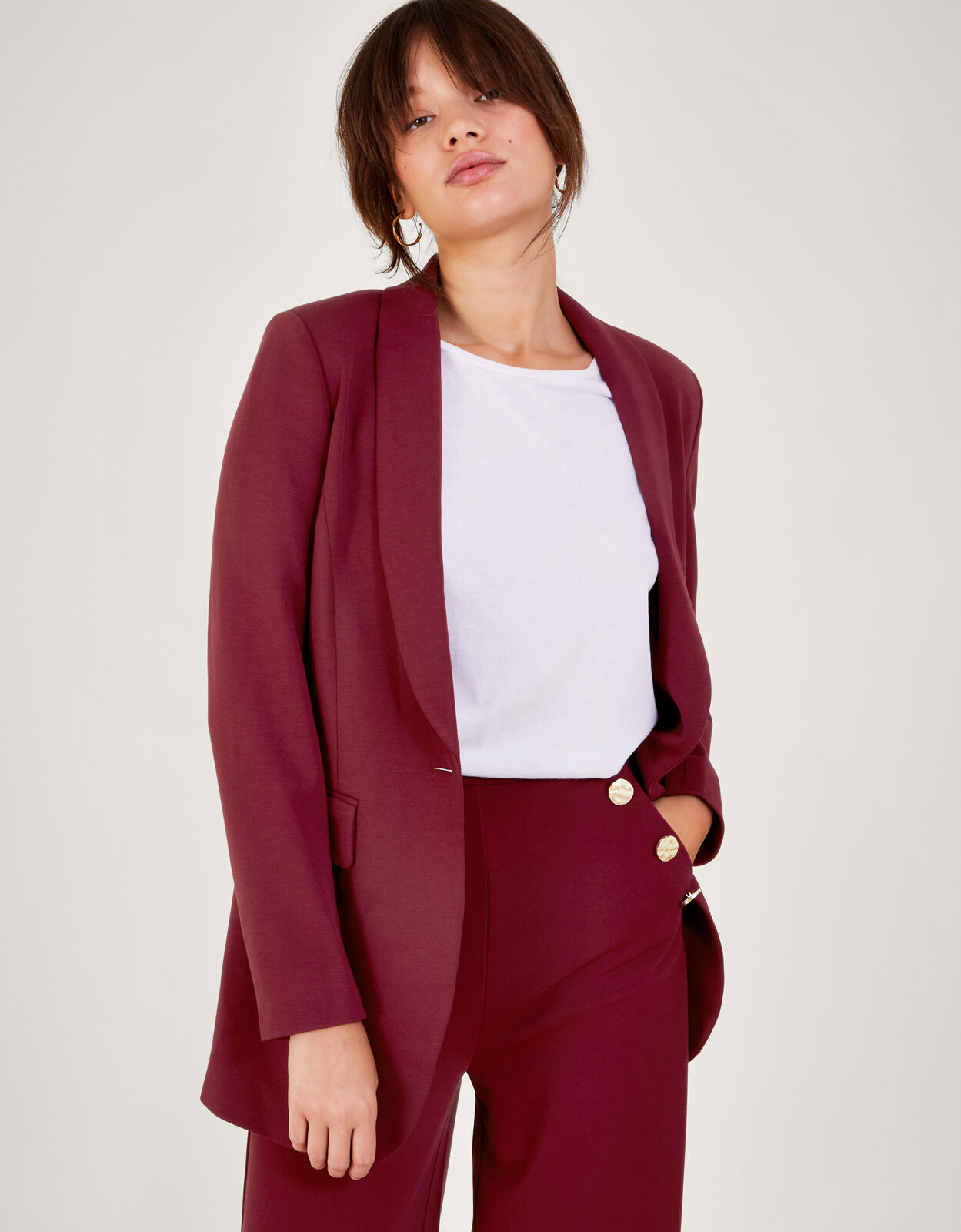 Paige Single Breasted Ponte Blazer Red Women s Jackets Monsoon