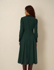 Saba Collar Corduroy Midi Dress, Green (DARK GREEN), large