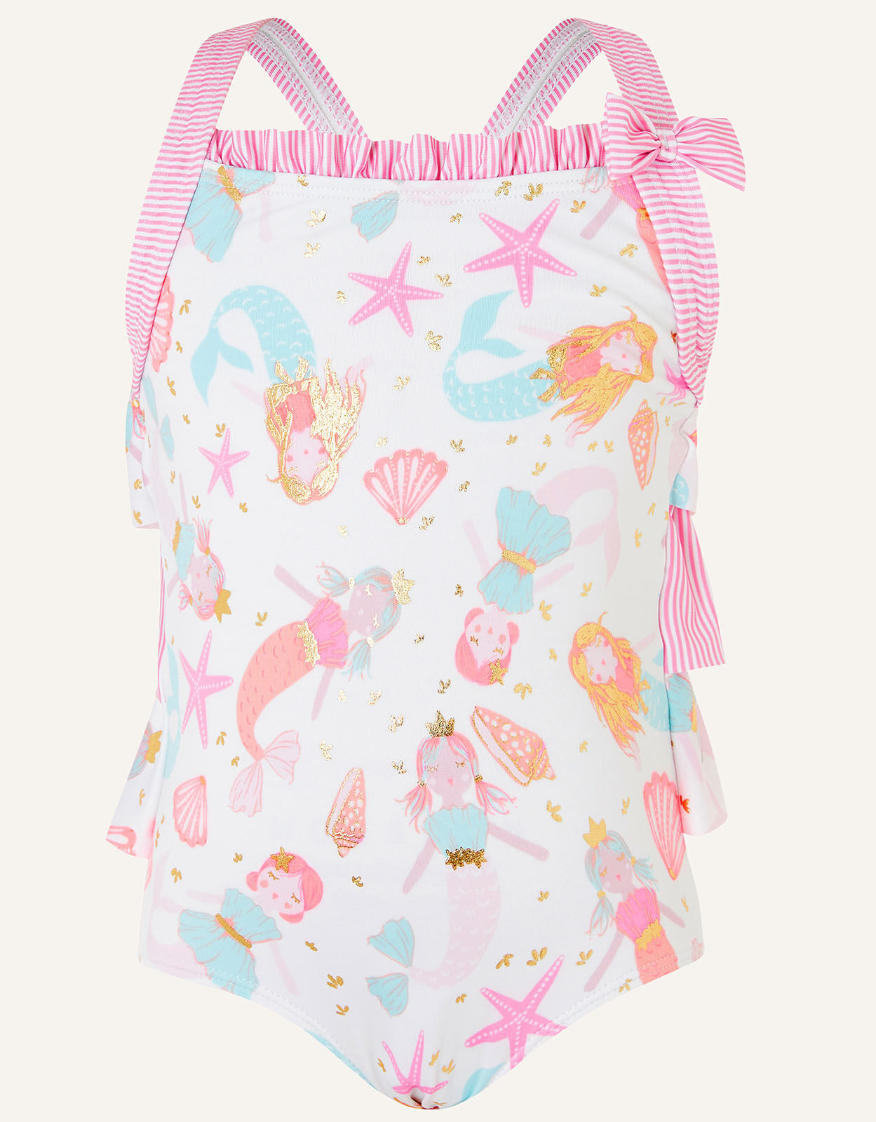Baby Mermaid Print Swimsuit Ivory Baby Girl Beach Swimwear Monsoon Global