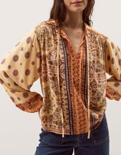 Ines Floral Print Blouse, Natural (STONE), large