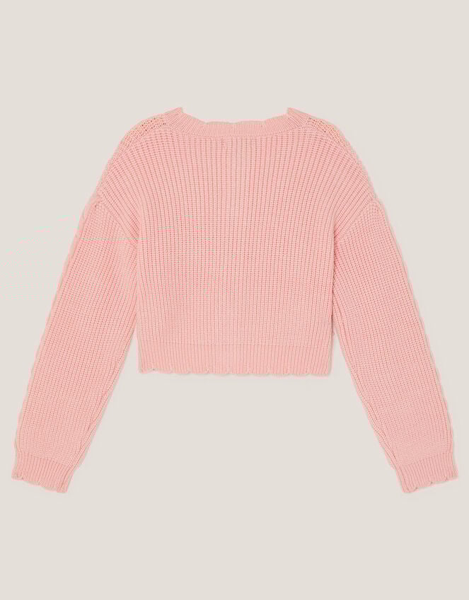 Bow Knit Cardigan, Pink (PINK), large