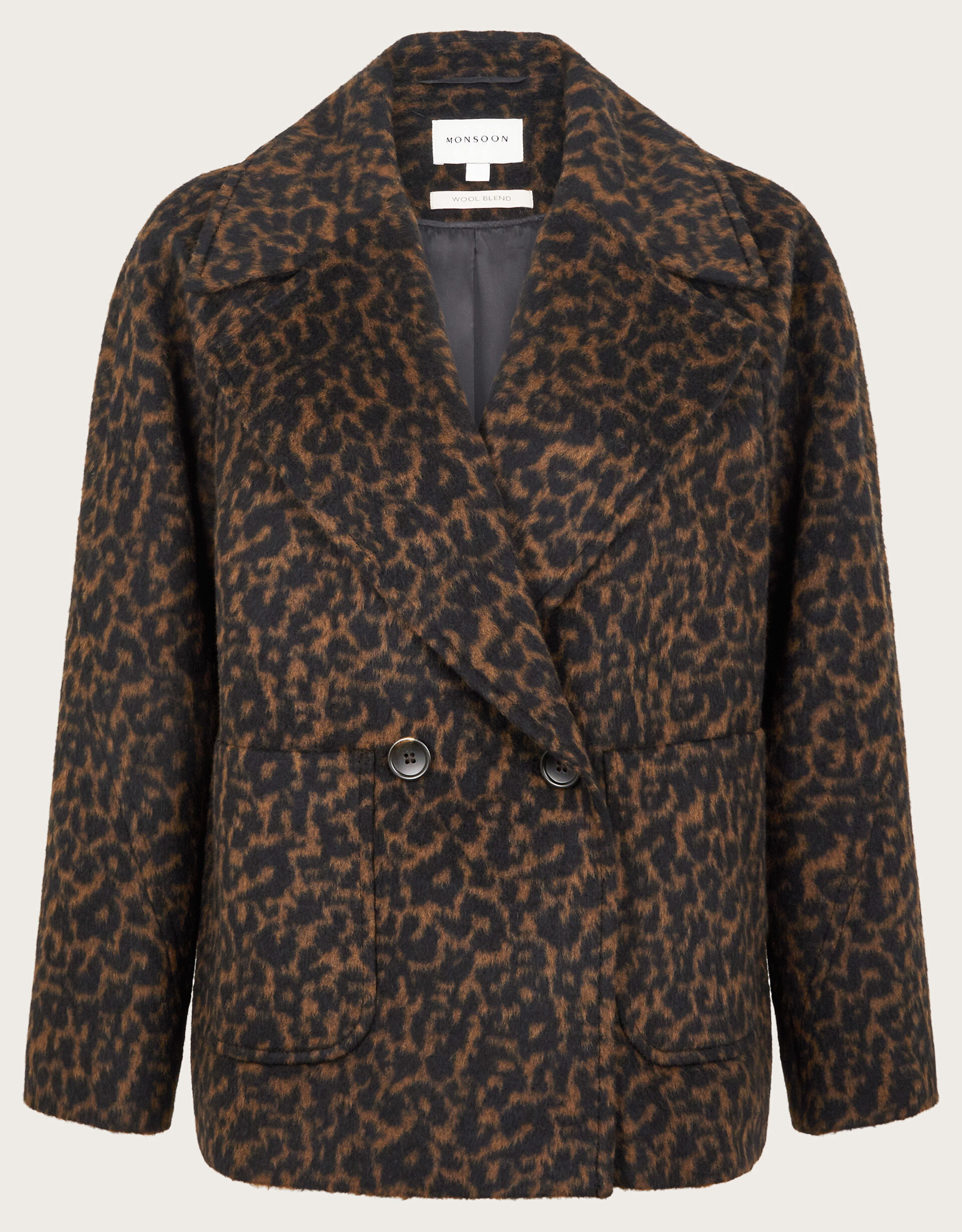 Lily Leopard Print Jacket Black Women s Coats Monsoon Global