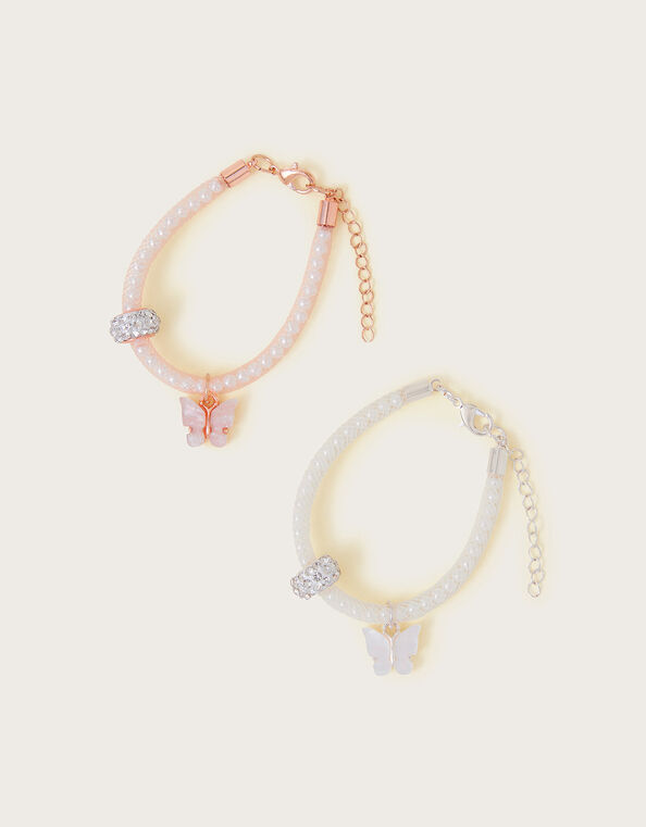 Pearly Butterfly Bracelets Set of Two, , large