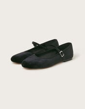 Velvet Ballet Flats, Black (BLACK), large
