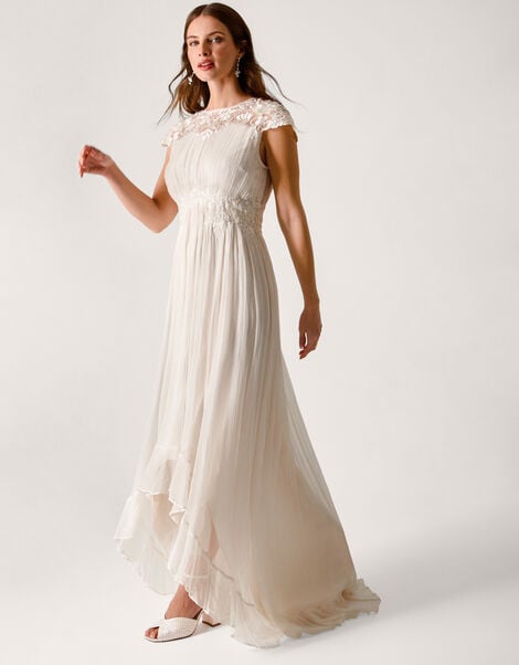 Arwen Embroidered Lace Wedding Dress, Ivory (IVORY), large