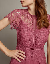 Monica Lace Midi Dress, DARK PINK, large