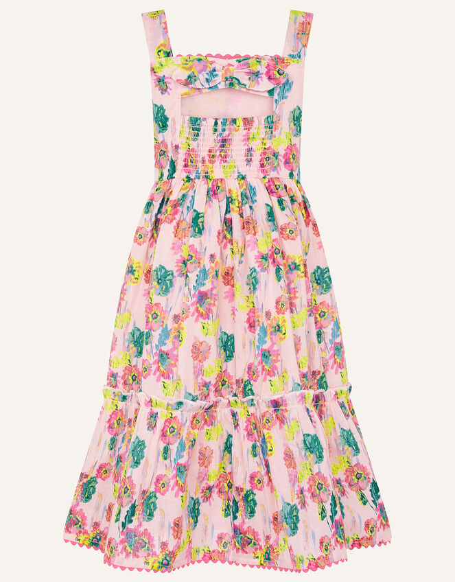 Painterly Floral Dress in Organic Cotton , Pink (PALE PINK), large