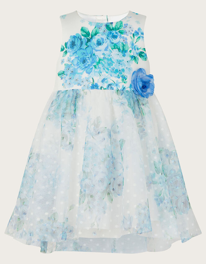 Baby Heidi Tulle Print Dress, Blue (BLUE), large
