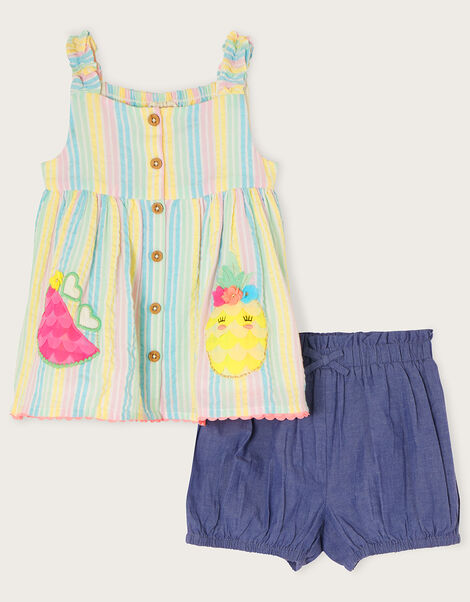 Baby Fruit Stripe Top and Shorts Set, Multi (MULTI), large