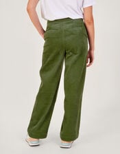 Cord Wide Leg Suit Trousers, Green (GREEN), large
