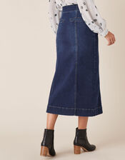 Slim Denim Midi Skirt, Blue (BLUE), large