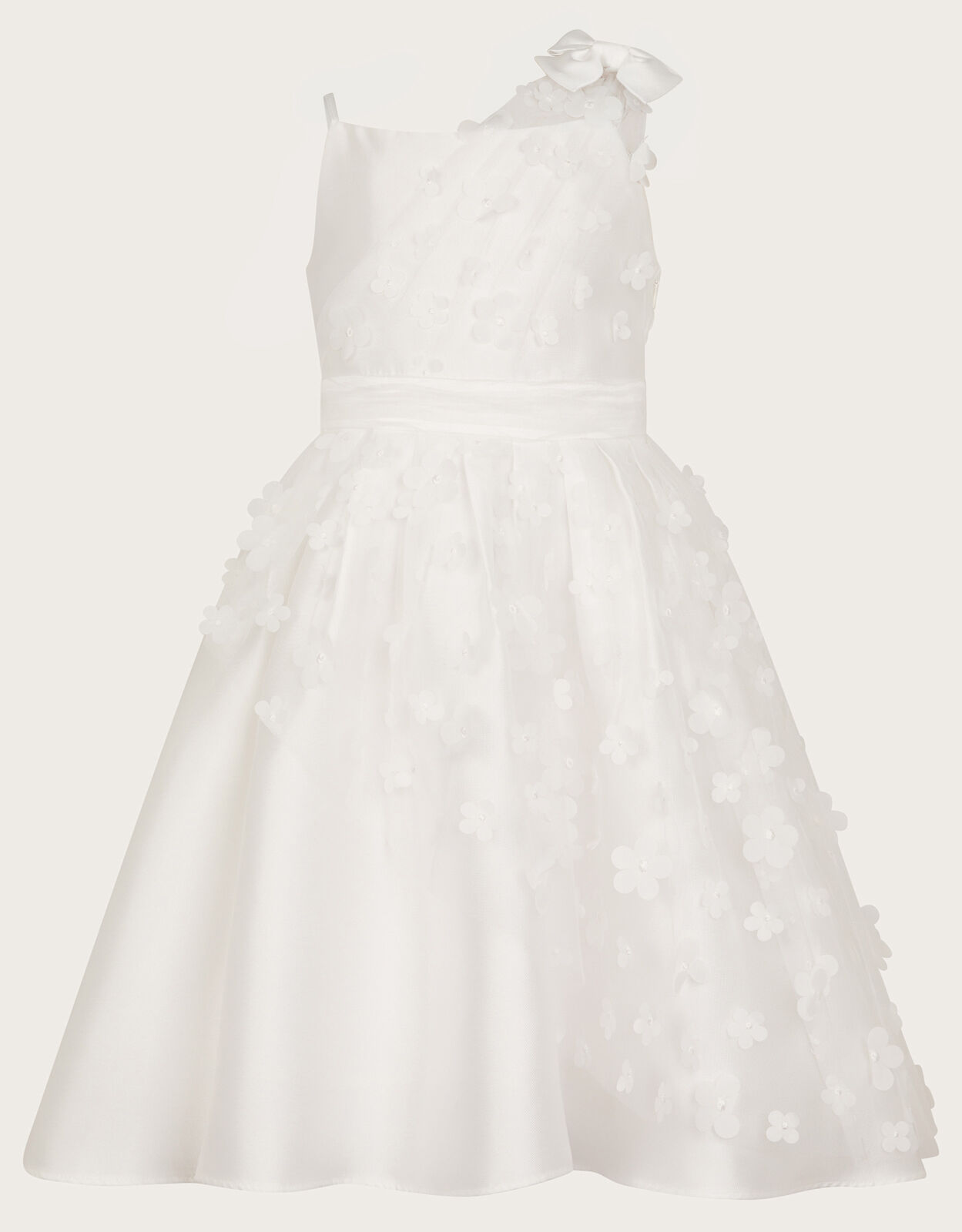 Lauren Floral Asymmetric Dress Ivory