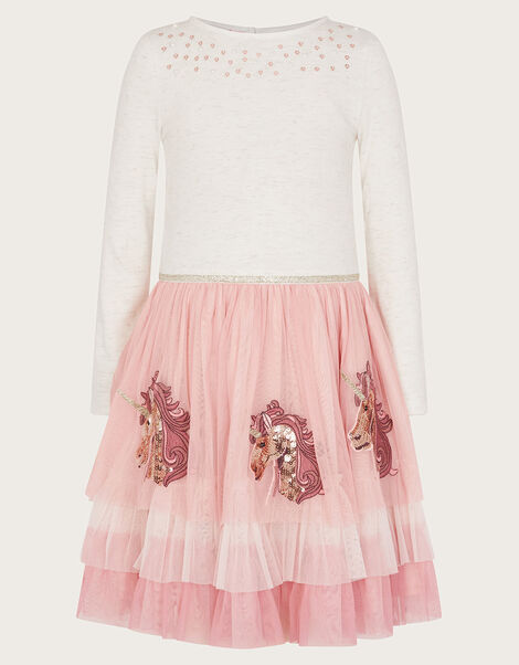 Colour Block Unicorn Disco Dress, Nude (NUDE), large