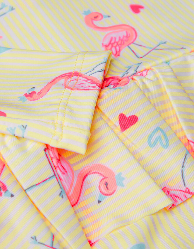 Baby Flamingo Skirted Swimsuit, Yellow (YELLOW), large