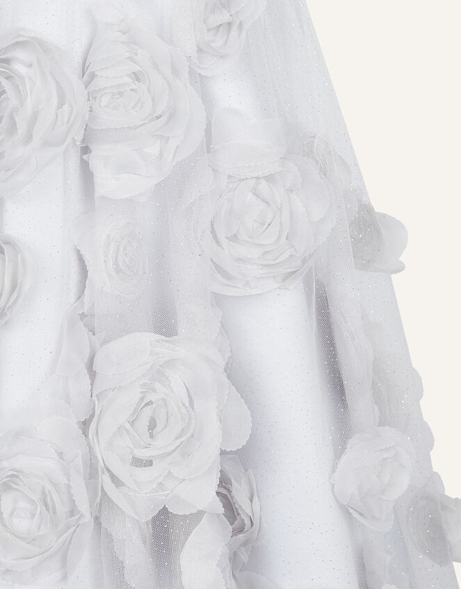 Sequin 3D Flower Dress, Silver (SILVER), large