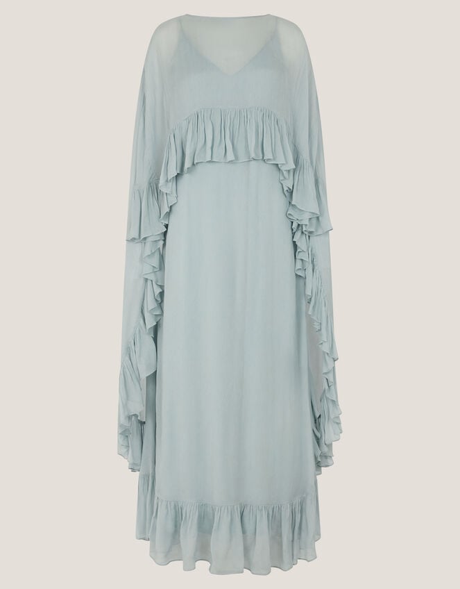 Jodie Ruffle Cape Chiffon Maxi Dress, Blue (PALE BLUE), large