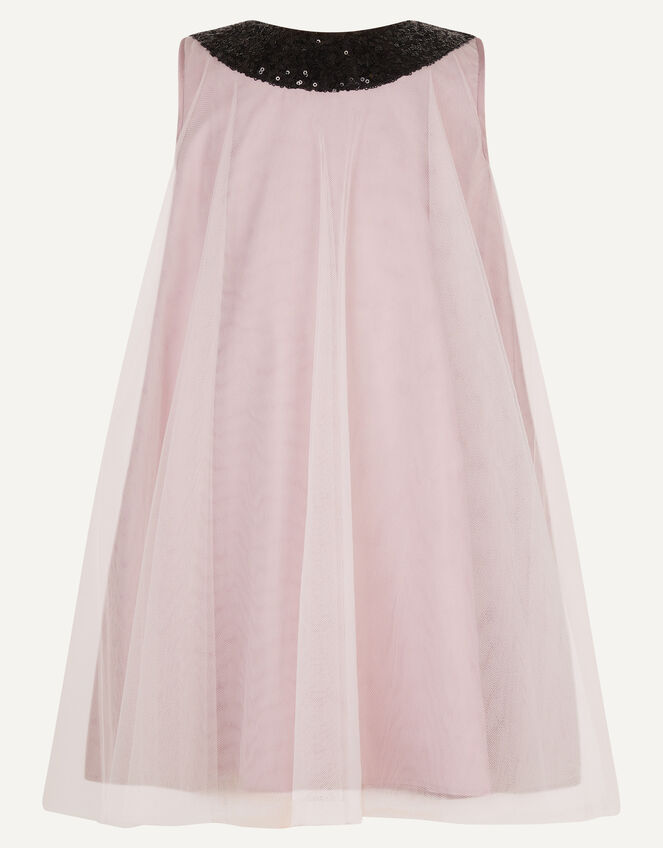 Ailani Sequin Bow Tulle A-Line Dress, Pink (PALE PINK), large