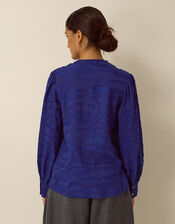 Jane Jacquard Blouse, Blue (COBALT), large
