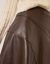 Marnie Faux Leather Midi Skirt, Brown (CHOCOLATE), large