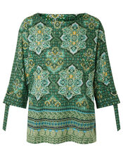 Rowan Heritage Print Top, Green (GREEN), large