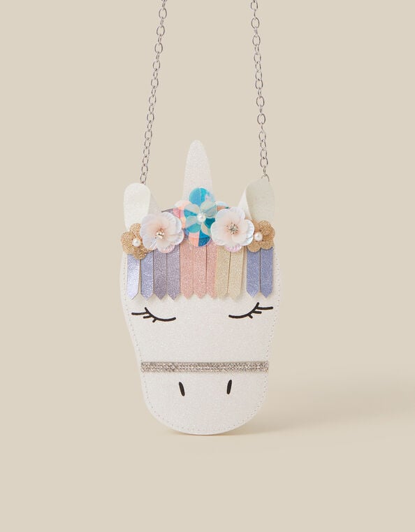 Fleur Embellished Unicorn Crossbody Bag, , large