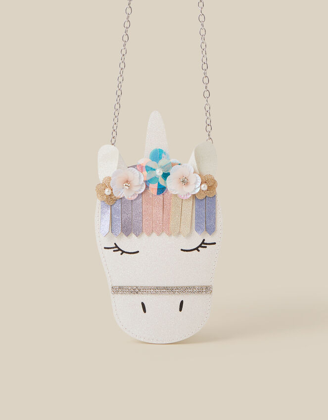 Fleur Embellished Unicorn Crossbody Bag, , large