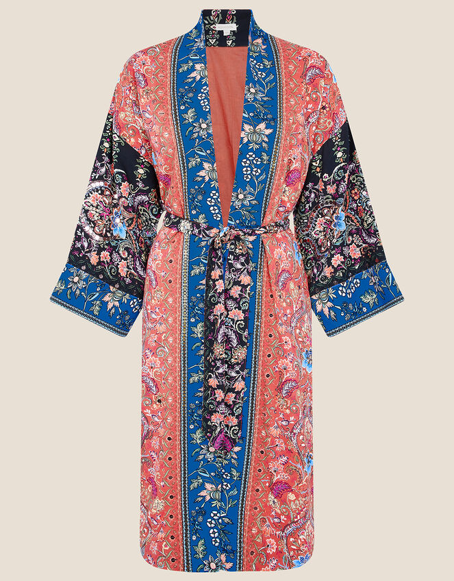 Floral Kimono in LENZING™ ECOVERO™, Orange (RUST), large