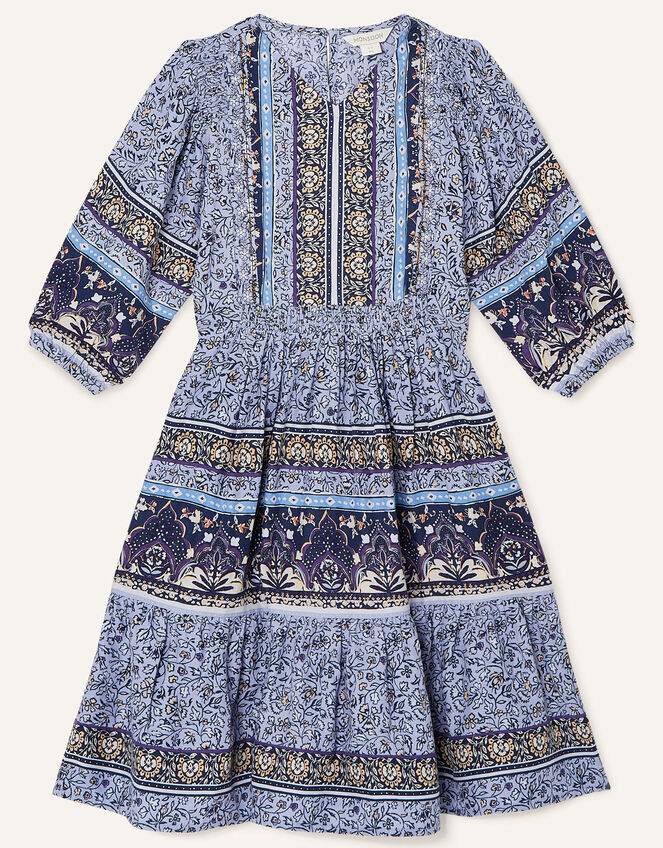 MINI ME Carmel Printed Dress, Blue (BLUE), large
