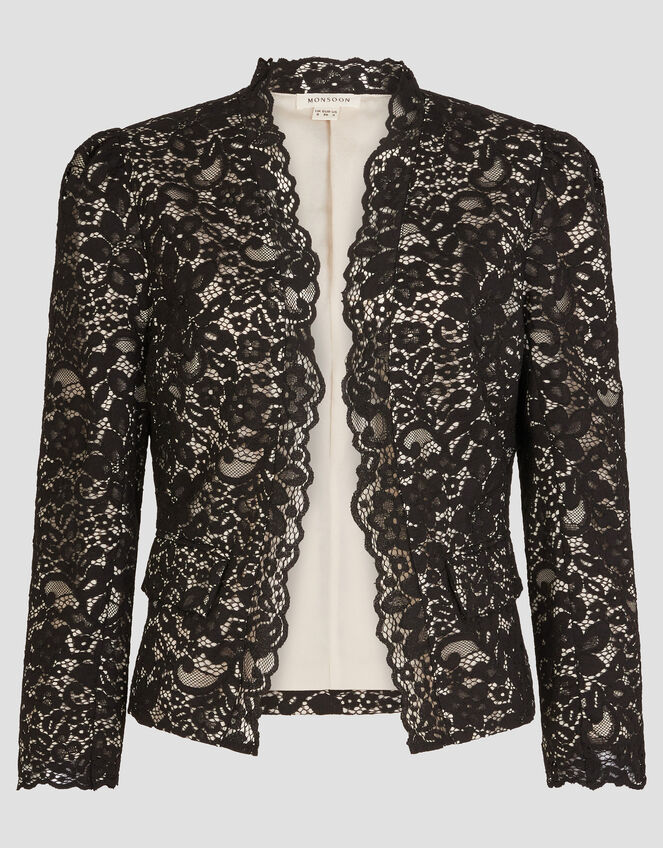 Ria Lace Blazer, Black (BLACK), large