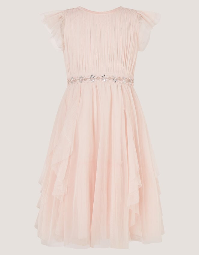 Pennie Embellished Ruffle Party Dress, Pink (PALE PINK), large