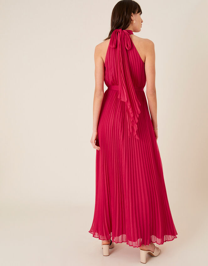 Alya Pleated Chiffon Maxi Dress, Pink (PINK), large