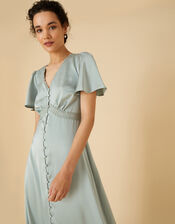 Ivy Satin Lace Maxi Dress, Green (GREEN), large