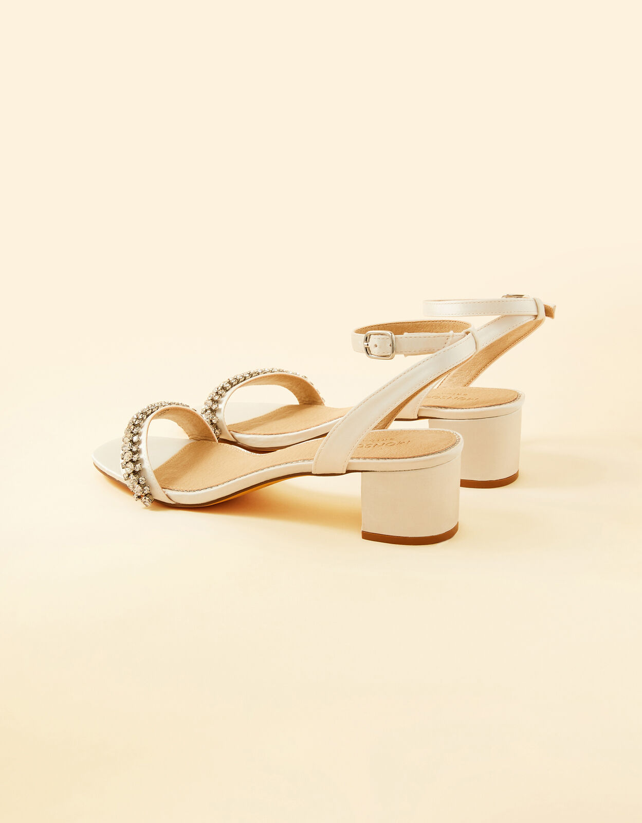 Ivory low heel sandals shop
