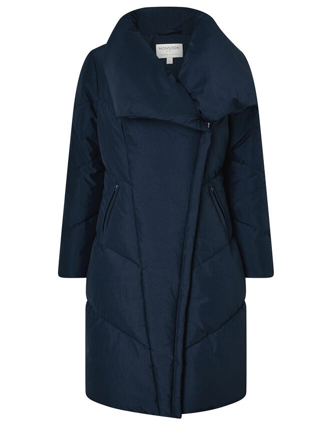 Dhalia Long Duvet Coat, Blue (NAVY), large