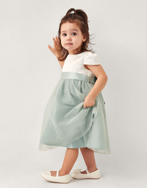 Baby Tulle Bridesmaid Dress, Green (SAGE), large