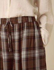 Maya Check Print Balloon Trousers, Brown (BROWN), large