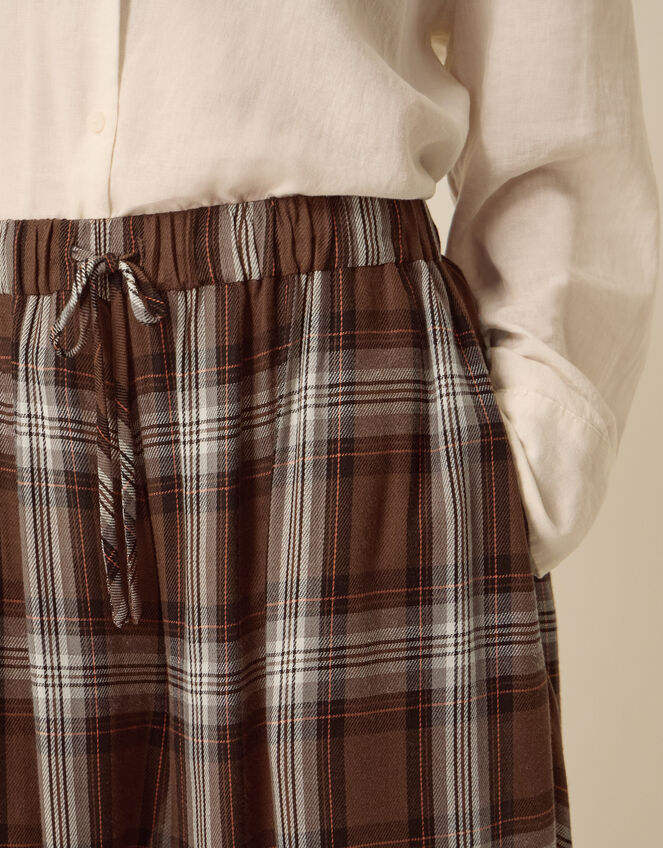 Maya Check Print Balloon Trousers, Brown (BROWN), large