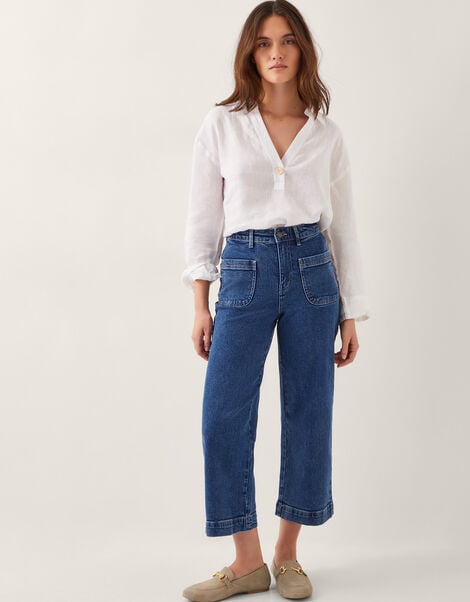 Arlo Regular Crop Jeans, Blue (MID AUTHENTIC BLUE), large