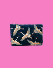 Elizabeth Scarlett Crane Velvet Pouch, , large