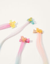 Rainbow Unicorn Faux Hair Clip Set, , large