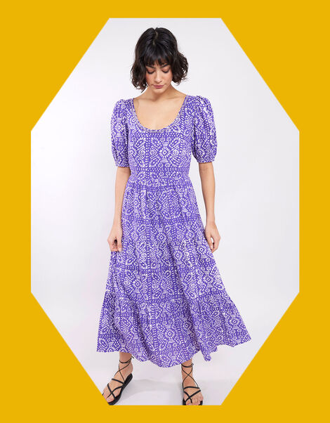 East Stella Print Dress, Purple (PURPLE), large