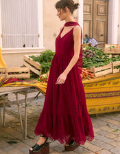 Clare Cutwork Maxi Dress & Scarf, Orange (RUST), large